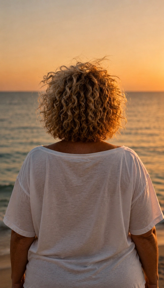 Lianda aan zee ondergaande zon